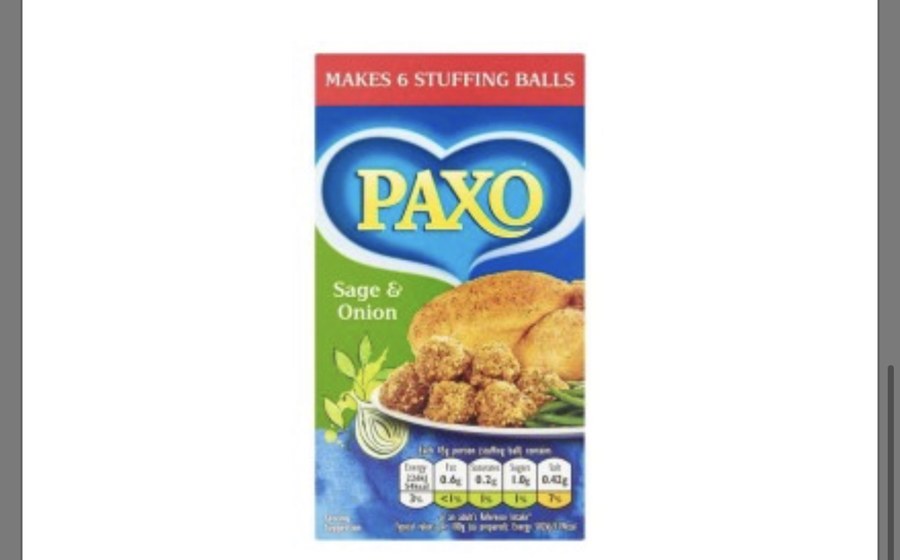 Paxo Sage & Onion Stuffing
